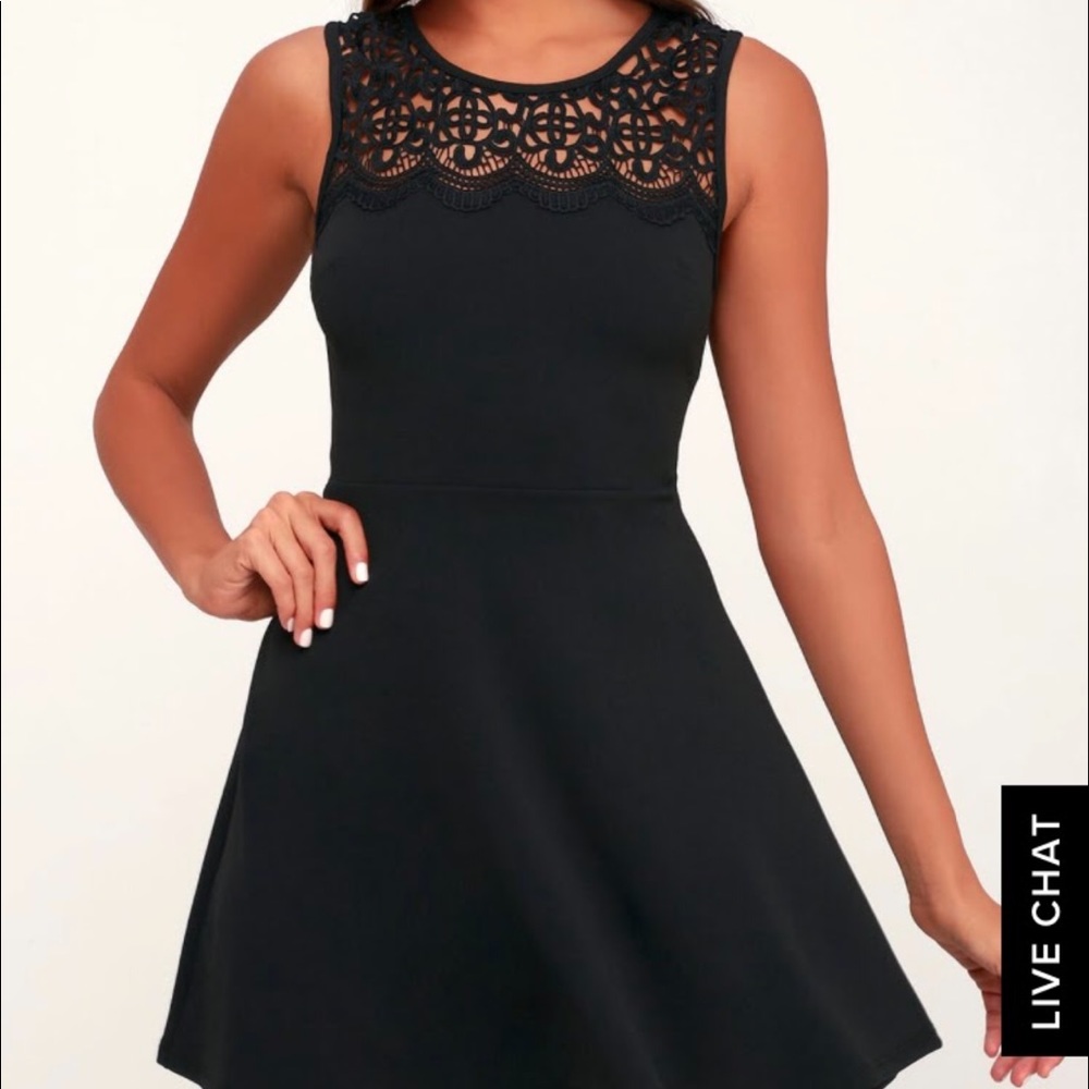 Black Lace Skater Dress from Lulus!